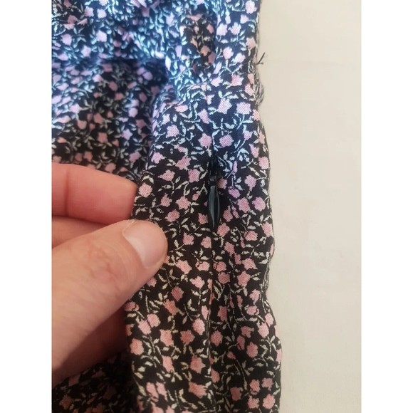 Divided By H&M Womens Dress Size XS Floral Mini Short Zipper 90's Y2k V Neckline - Picture 10 of 12